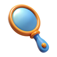 hand mirror 3d rendering isolated on white
