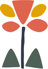 Abstract Flower Illustration with Geometric Shapes