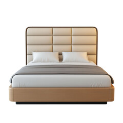 3d modern bed with transparent background