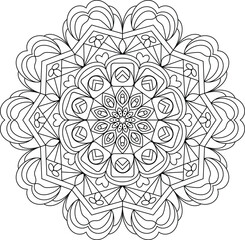 Intricate Symmetrical Mandala Design for Coloring, Relaxation, and Mindfulness