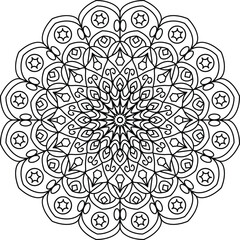 Intricate Detailed Mandala Design: Perfect for Coloring Books, Meditation Practices, and Decorative Artistic Projects