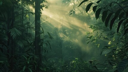 Tropical jungle forest sunlight