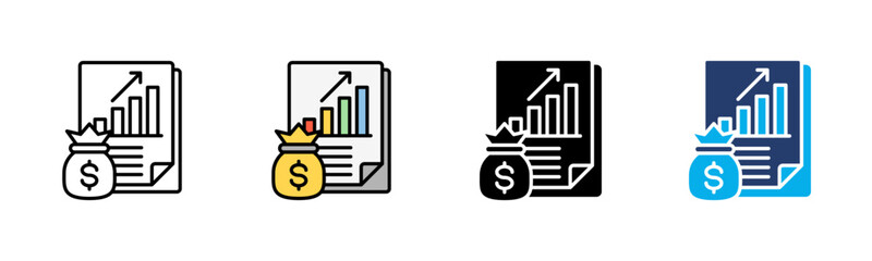 Profit icon sheet multiple style collection