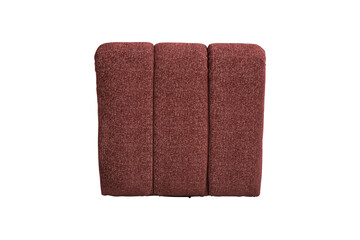 Red sofa backrest section isolated on transparent background