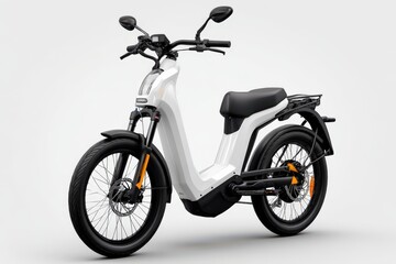 Obraz premium Modern electric bike designed for urban commuting and eco-friendly transportation highlighting sleek lines and efficient technology perfect for city living and sustainable travel