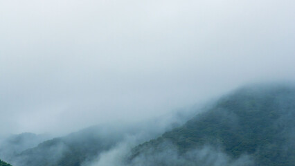 梅雨の雨が山に霧を作る05