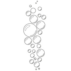 Vertical Line of Cartoon Bubbles Simple gray