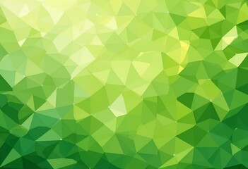 Fototapeta premium Abstract vibrant green geometric polygonal background with various shades and light effects