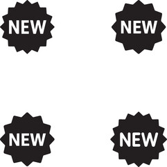 Four new product tags on a white background.