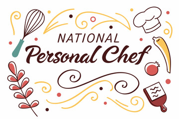 NATIONAL PERSONAL CHEF DAY vector illustration