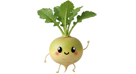 Isolated Cartoon Turnip Character