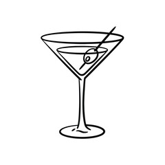 Classic Martini Cocktail Illustration