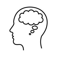 Thinking Mind Illustration of Brain & Thoughts