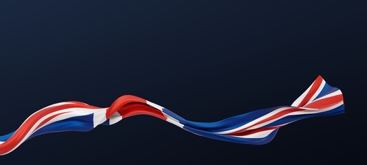 United kingdom flag on dark blue background with copy space 3D render
