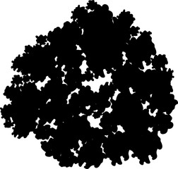 Black tree icon. Top view.