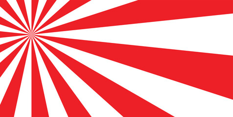 Red and White Off-Center Radial Sunburst