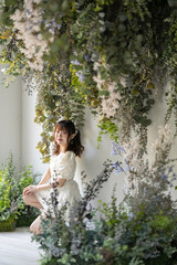 女性と植物