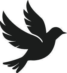 Obraz premium Minimalist bird silhouette design in flight representing freedom and peace