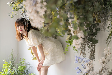 女性と植物