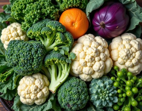 the brassica family includes kale, broccoli, cauliflower, and cabbage. these vegetables are cruciferous and rich in phytonutrients like sulforaphane, which supports the body's natural defense systems.