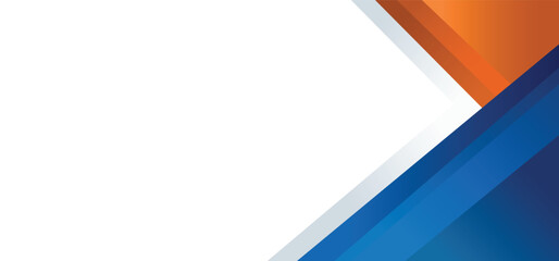 Abstract blue and orange triangle geometric border banner background vector with copy space