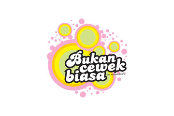 Pink and light green liquid label, social media speech bubble, not ordinary girl speech bubble