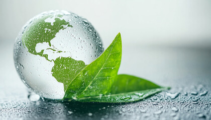 Concept of World Water Day.Transparent glass