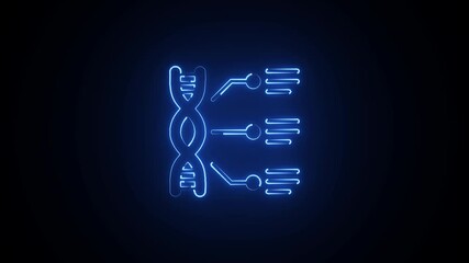 Glowing neon DNA structure Research Glyph Icon, dna strand neon sign .Monochrome DNA Strand Icons, Science & Biology Symbol animation , neon sign . - Powered by Adobe