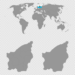 San Marino Map Set with World Location.