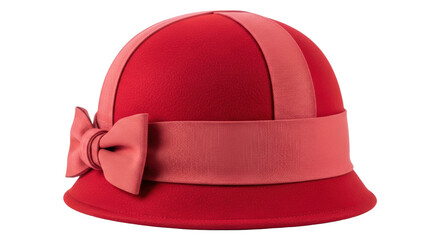 Fototapeta premium Isolated Red Cloche Hat Vintage Fashion