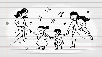 A family portrait with a mother and her two children