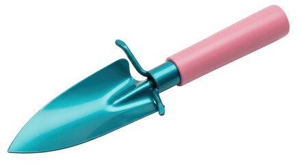 Isolated Small Blue and Pink Gardening Shovel