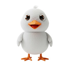 Fototapeta premium Plush Chick Toy Cute Grey Baby Bird Stuffed Animal Soft Cuddly Bird Plushie for Kids