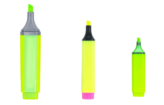 Assorted highlighter markers in vibrant colors for organizing and highlighting text.