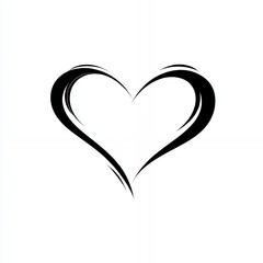 A black and white heart with a wavy line. The heart is the main focus of the image