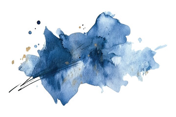 Abstract watercolor blue shape on white background. Color splashing stain vector