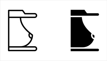 mammography icon set, breast scan, female breast in scanner on white background