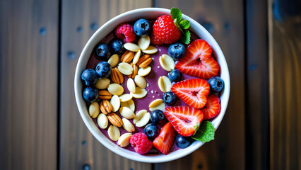 Colorful Berry Bowl with Nuts and Seeds