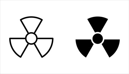 Biohazard icon set. Outline hazard symbol modern, simple, vector, icon for website design on white background