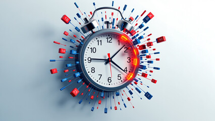 Dynamic Clock with Colorful Time Elements