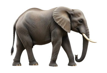 Obraz premium Realistic Elephant Isolated on Transparent Background.