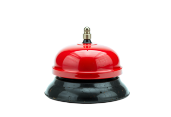 Red Service Bell Isolated on Transparent Background.