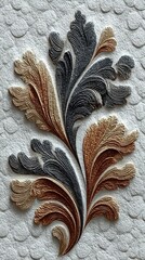 Embossed Floral Design on Textured Paper Background