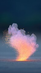 Ephemeral Fire Sparks and Pink Smoke Explosion