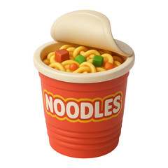 3d illustration of a instant noodle cup, with transparent background