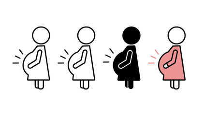 様々な妊婦のアイコンセット