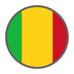 round flag of Mali country on white background vector
Vector round flag
