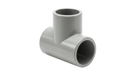 T joint PVC pipe png. PVC T pipe plumbing fitting connector joint for water systems isolated on a transparent background