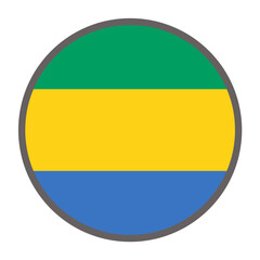 round flag of Gabon country on white background vector
Vector round flag