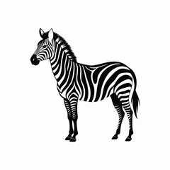 "Zebra Vector Illustration – Black and White Animal Clipart Design"